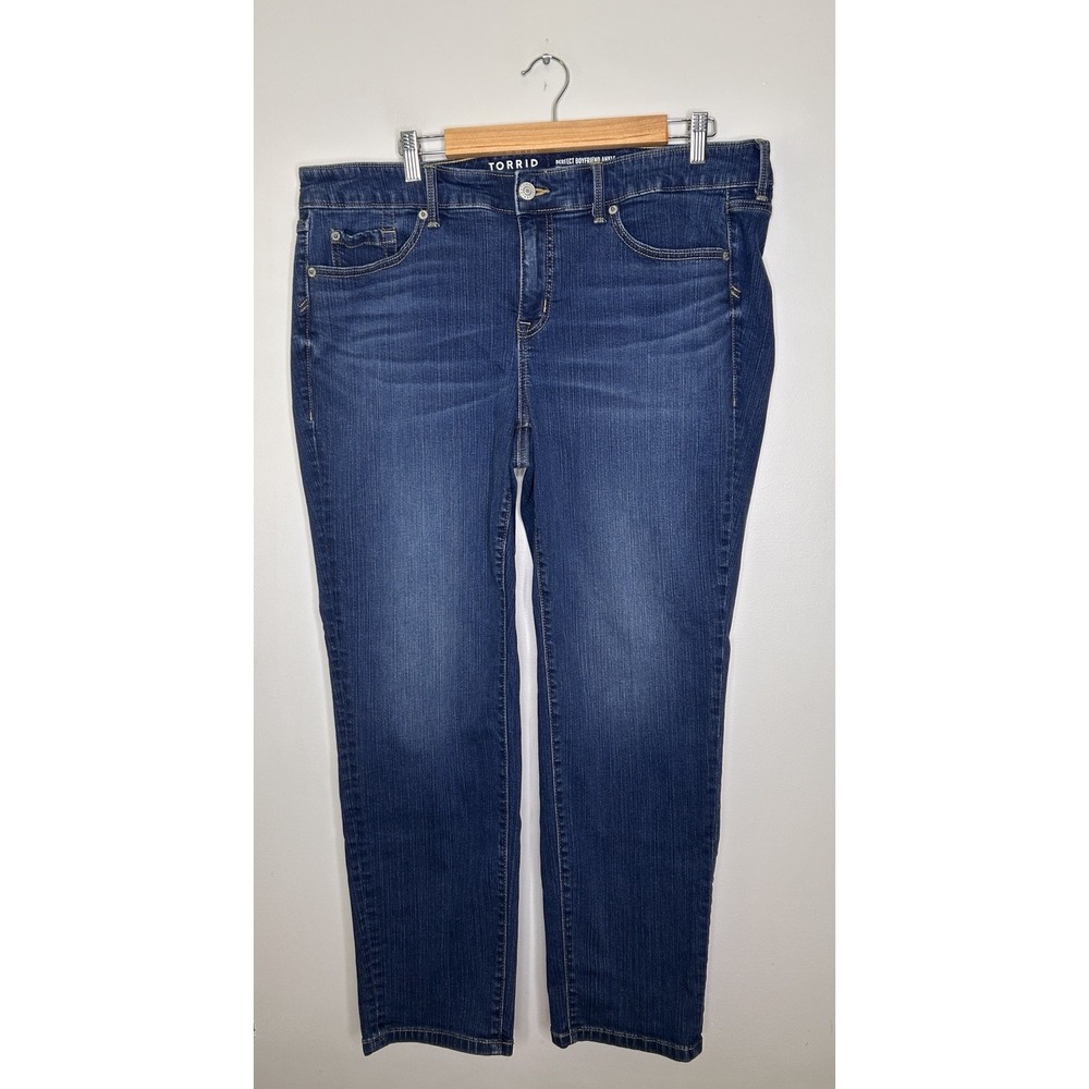 Torrid Women's Perfect Boyfriend Ankle Vintage Stretch Dark Jeans Size 18R